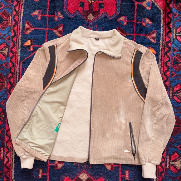 Vintage 80s Utex Corduroy Striped Zip Bomber Jacket - Picture 8 of 13